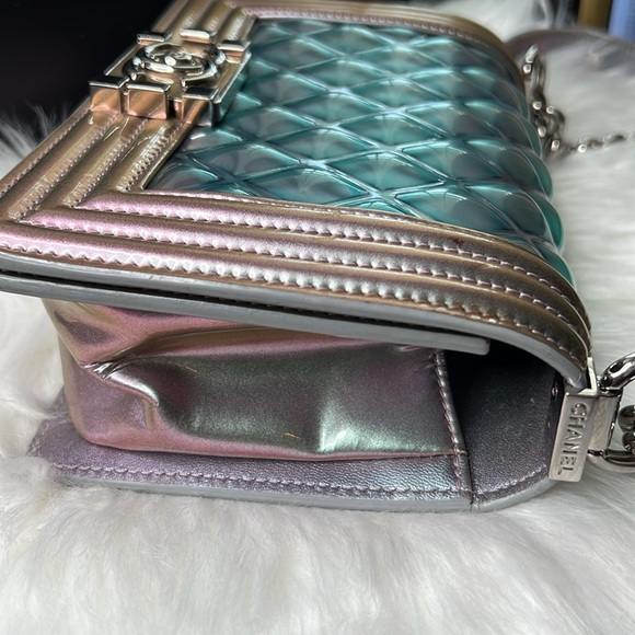 CHANEL MERMAID BOY BAG PURPLE 18S SMALL IRIDESCENT WATER FLAP Ultra Limited SSC - Picture 7 of 17